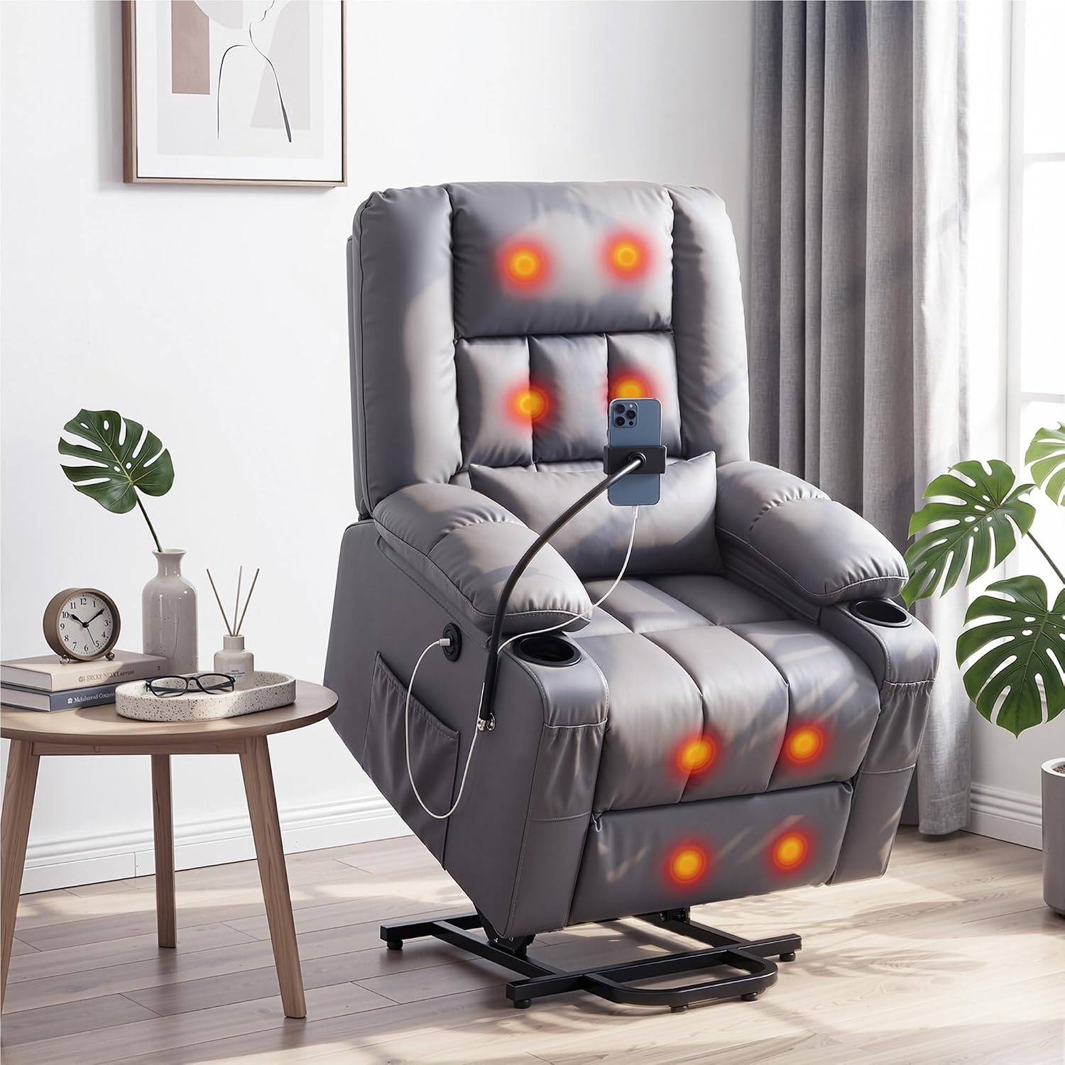 Artiss A15 Fabric Recliner Chair, detail view